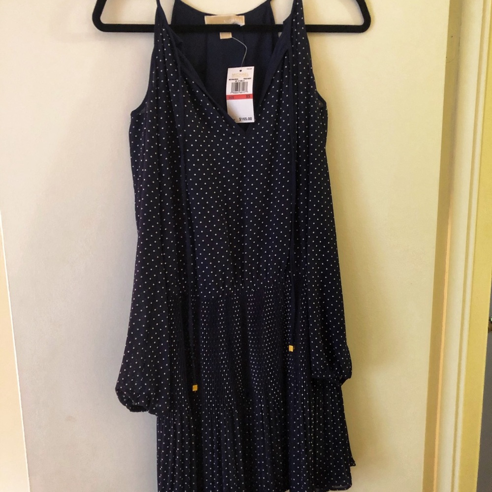 SOLD‼️ Michael Kors Navy Polka Dot Dress - Picture 2 of 6